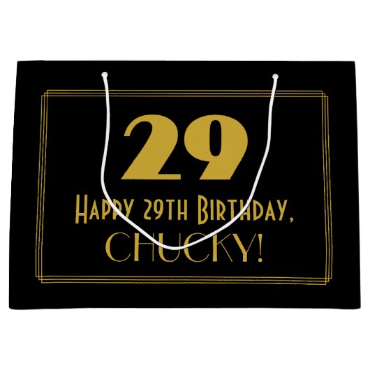 29e verjaardag — Art Deco Geïnspireerde look "29"  Groot Cadeauzakje (Voorkant)