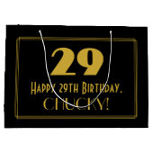 29e verjaardag — Art Deco Geïnspireerde look "29"  Groot Cadeauzakje (Achterkant)