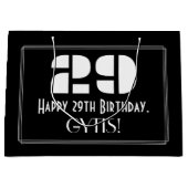 29e verjaardag ~ Art Deco geïnspireerde look "29"  Groot Cadeauzakje (Voorkant)