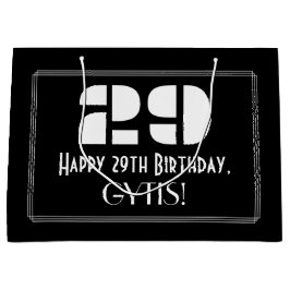 29e verjaardag ~ Art Deco geïnspireerde look "29"  Groot Cadeauzakje