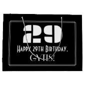 29e verjaardag ~ Art Deco geïnspireerde look "29"  Groot Cadeauzakje (Achterkant)