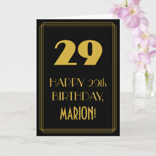 29e verjaardag – Art Deco geïnspireerde look "29" Kaart