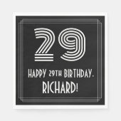 29e verjaardag: Art Deco Geïnspireerde look "29" + Servet (Voorkant)