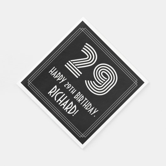 29e verjaardag: Art Deco Geïnspireerde look "29" + Servet (Hoek)