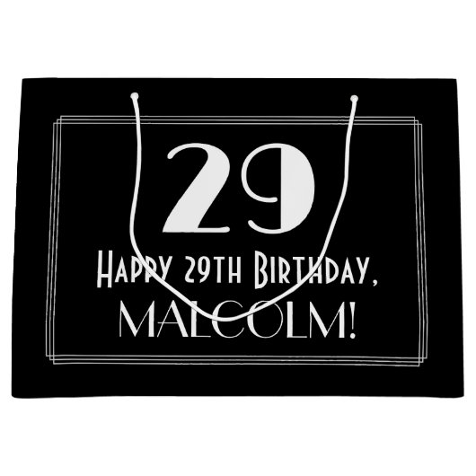 29e verjaardag: Art Deco geïnspireerde stijl "29", Groot Cadeauzakje (Voorkant)