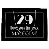 29e verjaardag: Art Deco geïnspireerde stijl "29", Groot Cadeauzakje (Achterkant)