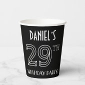 29e verjaardag: Art Deco Style + aangepaste naam Papieren Bekers (Achterkant)