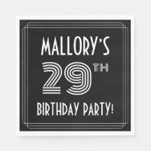 29e verjaardag: Art Deco Style + aangepaste naam