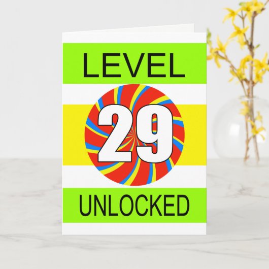 29e verjaardag Computer Gamer Kaart (Gele Bloem)