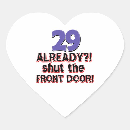 29e verjaardag design hart sticker (Voorkant)
