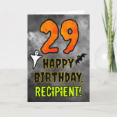 29e verjaardag: Eerie Halloween Theme + Aangepaste Kaart (Voorkant)