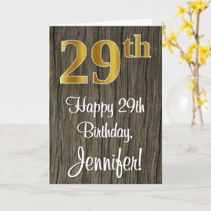 29e verjaardag: Elegant Faux Gold Kijk #, Faux Woo Kaart
