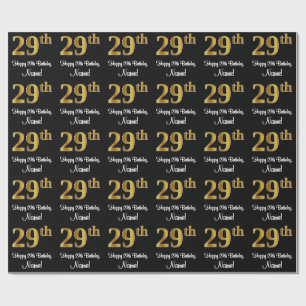 29e verjaardag: Elegant Luxe Faux Gold Look # Cadeaupapier