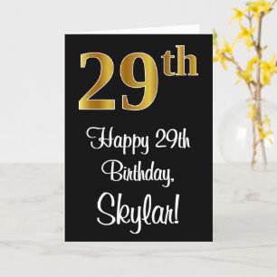29e verjaardag ~ Elegant Luxe Faux Gold Look # Kaart