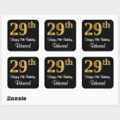 29e verjaardag - Elegant luxe Faux Gold-look # Vierkante Sticker (Vel)