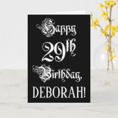 29e verjaardag: Fancy, elegant script + aangepaste Kaart (Gele Bloem)