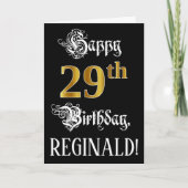 29e verjaardag — Fancy script; Faux Gold Kijk; naa Kaart (Voorkant)