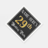 29e verjaardag — Fancy script, Faux Gold look Servet (Hoek)