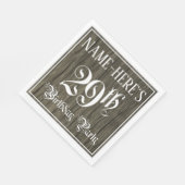 29e verjaardag — Fancy script, kijk op hout Servet (Hoek)