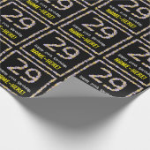 29e verjaardag: Floral Flowers Number, Custom Name Cadeaupapier (Hoek)