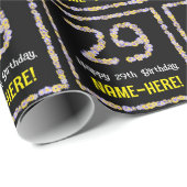 29e verjaardag: Floral Flowers Number, Custom Name Cadeaupapier (Rol Hoek)