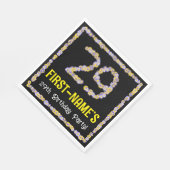 29e verjaardag: Floral Flowers Number, Custom Name Servet (Hoek)