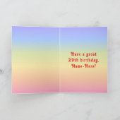 29e verjaardag — Fun Cake & Candles, w/ Eigen naam Kaart (Binnen)