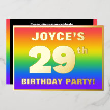 29e verjaardag: Fun, kleurrijk regenboogpatroon