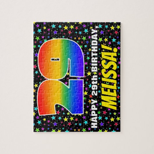 29e verjaardag — Fun, kleurrijk Star Field Pattern Legpuzzel (Verticaal)
