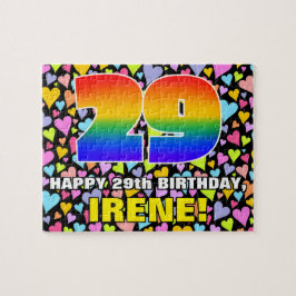 29e verjaardag — Fun, liefhebbende hartvormen + "2 Legpuzzel