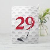 29e verjaardag golf thema feest kaart (Staand voorkant)