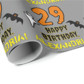 29e verjaardag: griezelig Halloween-thema, aangepa Cadeaupapier (Rol Hoek)