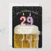 29e verjaardag kaars feestuitnodiging kaart (Voorkant)