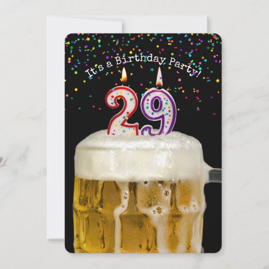 29e verjaardag kaars feestuitnodiging kaart (Voorkant)
