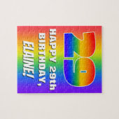 29e verjaardag: kleurrijk, vun regenboogpatroon # legpuzzel (Horizontaal)