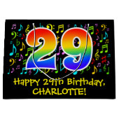 29e verjaardag - Kleurrijke muzieksymbolen, Rainbo Groot Cadeauzakje (Voorkant)