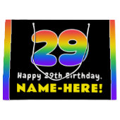 29e verjaardag: kleurrijke regenboog # 29, Naam va Groot Cadeauzakje (Voorkant)