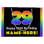 29e verjaardag: kleurrijke regenboog # 29, Naam va Groot Cadeauzakje (Achterkant)