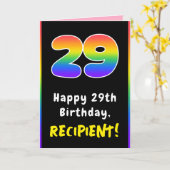 29e verjaardag: kleurrijke regenboog # 29, Naam va Kaart (Gele Bloem)