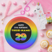 29e verjaardag: kleurrijke regenboog # 29, Naam va Papieren Bordje (Feest)