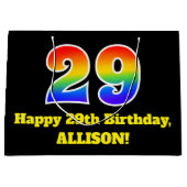 29e verjaardag ~ Leuk, kleurrijk, levendig, regenb Groot Cadeauzakje (Voorkant)