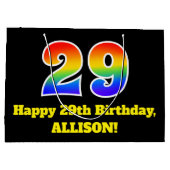 29e verjaardag ~ Leuk, kleurrijk, levendig, regenb Groot Cadeauzakje (Achterkant)