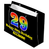 29e verjaardag ~ Leuk, kleurrijk, levendig, regenb Groot Cadeauzakje (Voorkant Gekanteld)