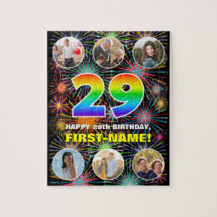 29e Verjaardag: Leuk Regenboog #, Aangepaste Naam Legpuzzel