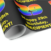 29e verjaardag: Leuke, kleurrijke regenboog geïnsp Cadeaupapier (Rol Hoek)