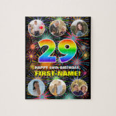 29e verjaardag: Leuke regenboog #, Aangepaste naam Legpuzzel (Verticaal)