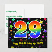29e verjaardag: Leuke sterrenprint, Regenboog 29,  Briefkaart (Voorkant / Achterkant)