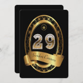 29e verjaardag, man verjaardagsfeestvrouw, elegant kaart (Voorkant / Achterkant)