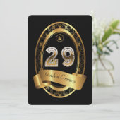 29e verjaardag, man verjaardagsfeestvrouw, elegant kaart (Staand voorkant)