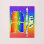 29e verjaardag — Meerkleurig regenboogpatroon "29" Legpuzzel (Verticaal)